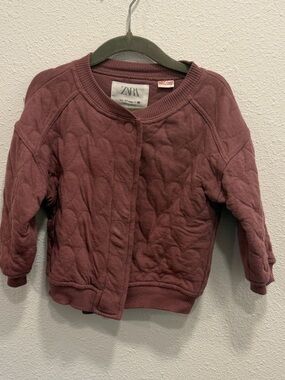 ZARA Quilted Kids Jacket in Dusty Mauve